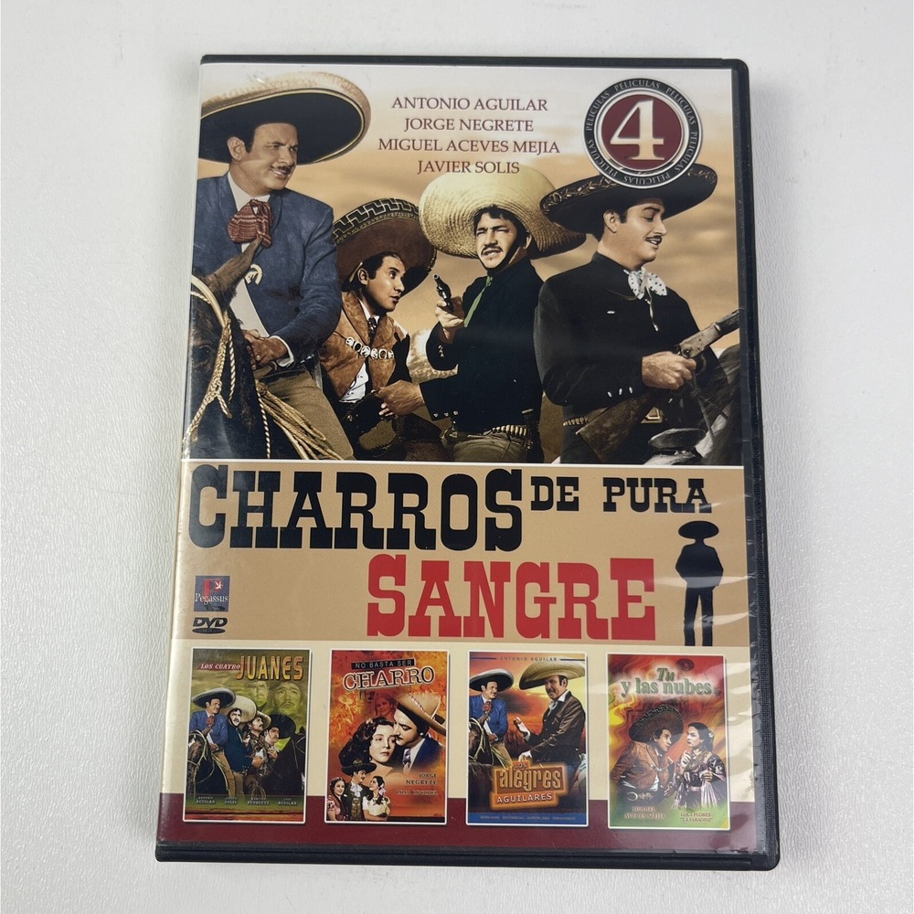 Charros de Pura Sangre DVD Antonio Aguilar Javier Solis 4 Peliculas Mexico